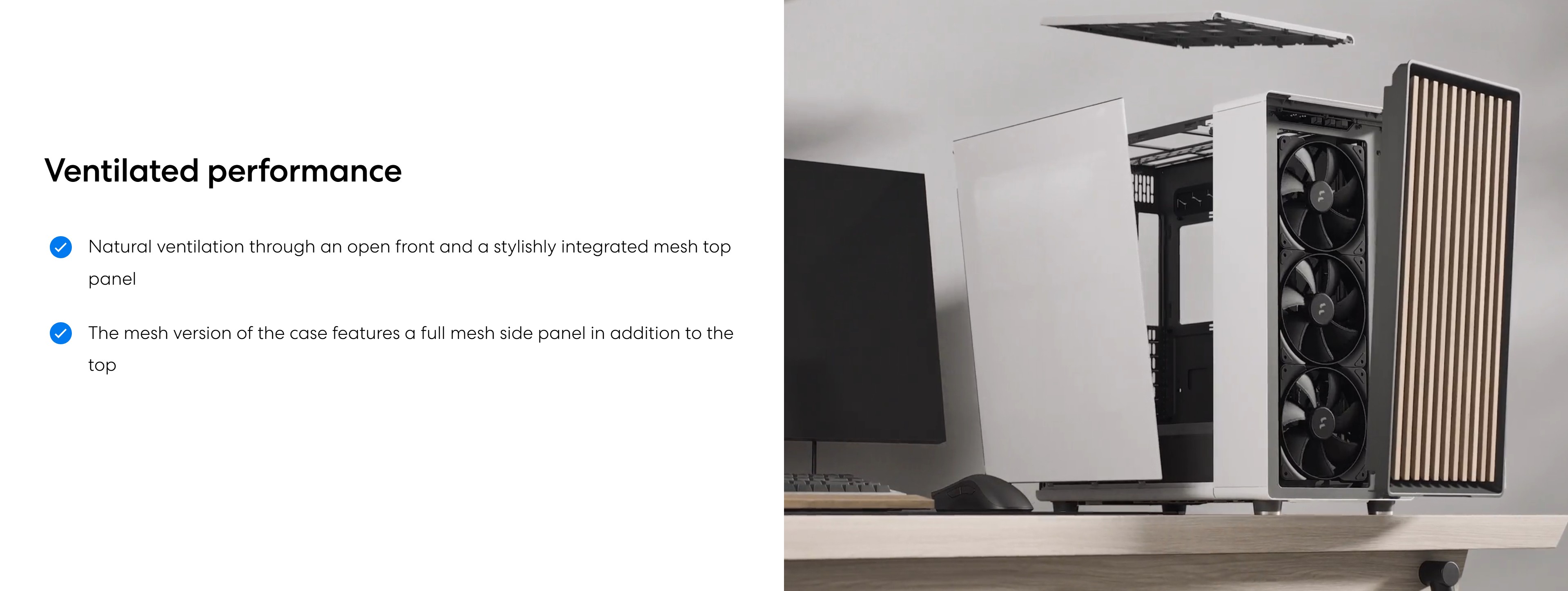 A large marketing image providing additional information about the product Fractal Design North XL Full Tower Case - Chalk White - Additional alt info not provided